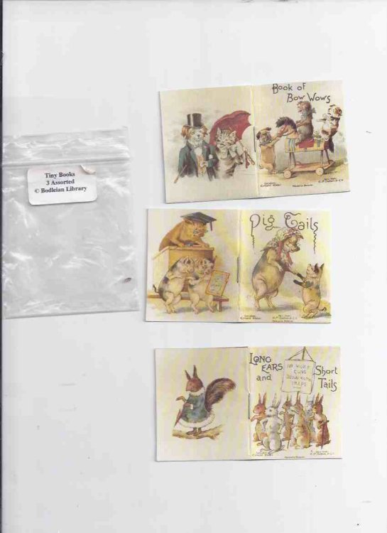 Ernest Nister: Pig Tails ---with Book of Bow Wows ---with Long Ears and Short Tails ---3 Books (about 2 x 2.5 inches)