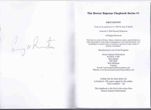 Come on in and Join Us -by Guy N Smith --a signed Copy