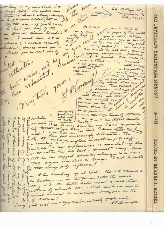 The Lovecraft Collectors Library, Volume I - Volume VII /-by George T Wetzel ( Strange Company Facsimile Edition which collects Vols. I, II, III, IV, V, VI, VII - # 5 of 150 Copies )( H P Lovecraft )(inc. Nietscheism and Materialism; etc)