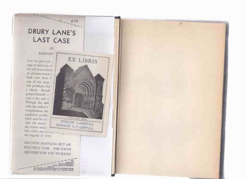 Drury Lane's Last Case -by Barnaby Ross (aka Ellery Queen )( a Drury Lane Mystery )