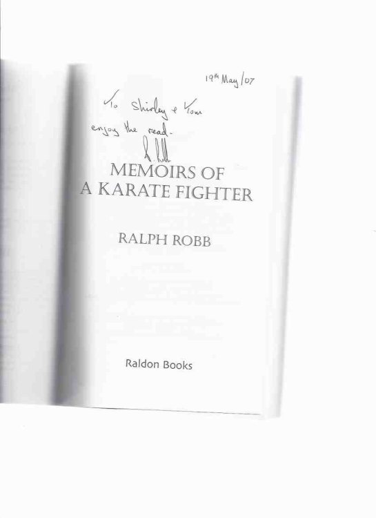 Memoirs of a Karate Fighter ---by Ralph Robb -a Signed Copy