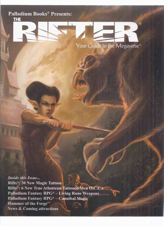 ( Rift / Megaverse series ) Palladium Books Presents: The Rifter, Book 52 ( Fantasy RPG / Role-Playing Game ) ( Fifty-Two )(inc. New Magic Tattoos; 6 New True Atlantean Tattooed Men; Living rune Weapons; Cannibal Magic; etc)( Rifts )
