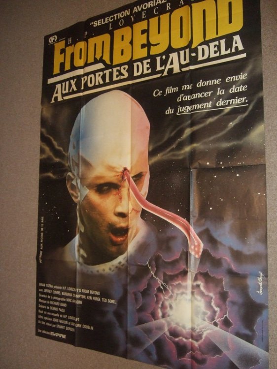 H P Lovecraft's FROM BEYOND - Movie Poster from the H P Lovecraft Film By Stuart Gordon ( About 46 x 64 Inches )( Italian Version )