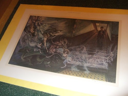 Limited Edition Print, Signed and Numbered By Judy King Rieniets -COVER ART PRINT for Writing for the Twilight Zone by George Clayton Johnson ( Dragons, Ghoul, Harpy, Mermaid, Demons, Snake, etc)