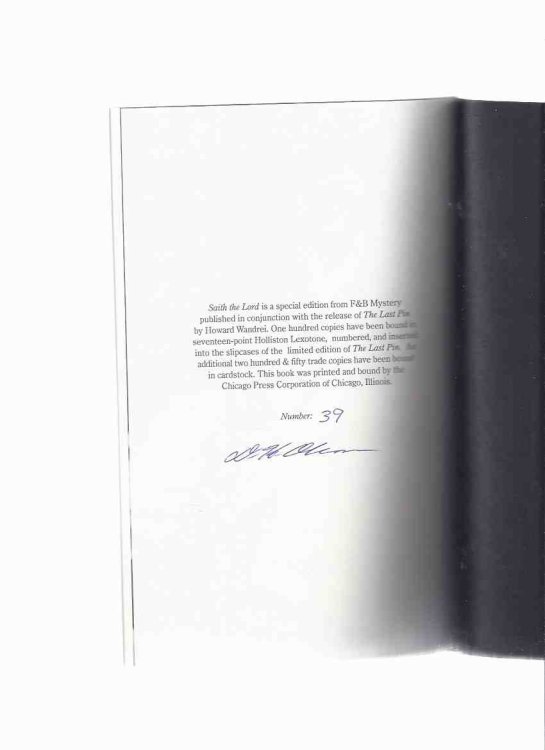 FEDOGAN & BREMER Limited Edition in slipcase: The Last Pin -by Howard Wandrei (issued with The Saith the Lord, a chapbook signed By D H Olson )(inc. Smot Guy; Dressed to Kill; League of Bald Men; I'll be Murdering You, etc)