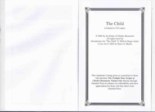The Child ---by Charles Beaumont (previously unpublished short story )