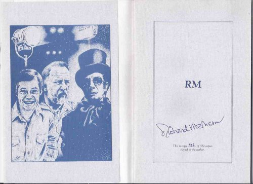 Through Channels ---by Richard Matheson, with an Appreciation By Vincent Price ( Signed By Richard Matheson )