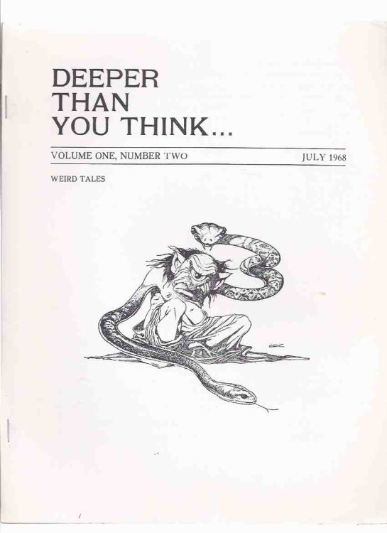 Deeper Than You Think, Volume 1, # 2 , July 1968 - WEIRD TALES ( Edd Cartier Cover Art )( Pulp Memories )