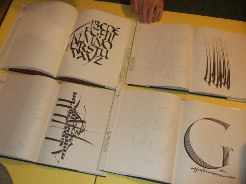 4 Volumes: The Roman Alphabet; Calligraphic Initials; The Script Alphabet; Dance of the Pen -by Arthur Baker ( Calligraphy / Calligraphic Fonts and Lettering Styles and Designs )