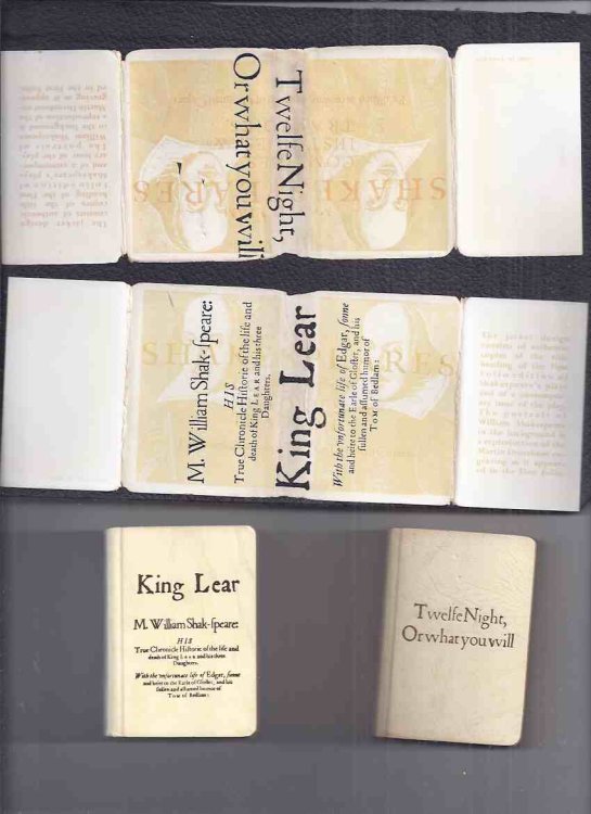 TWO MINIATURE Editions - MIDGET CLASSICS Series: King Lear /with/ Twelfe Night, or What You Will ( Twelfth )(measurements: about 2w x 3h Inches )