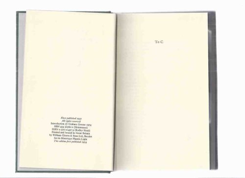The End of the Affair -by Graham Greene - Volume 13 of the Collected Edition ( Heinemann / Bodley head Edition )