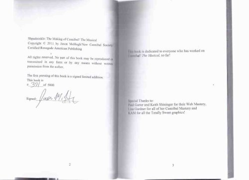 Shpadoinkle: The Making of CANNIBAL! The Musical -by Jason McHugh -a Signed Copy