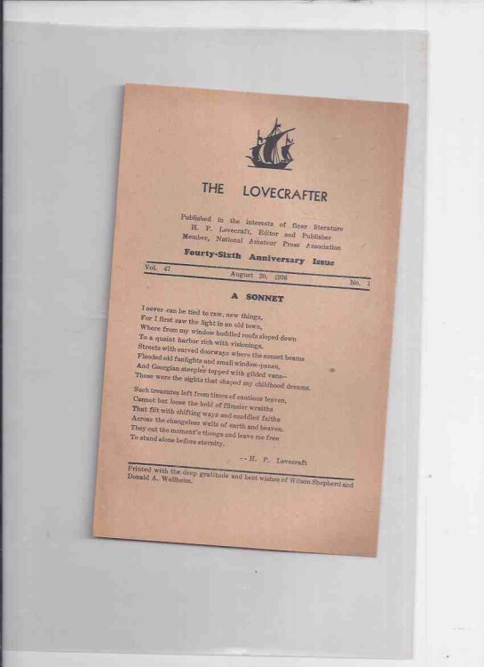BROADSIDE: The Lovecrafter: A Sonnet ( Number XXX from The Fungi from Yuggoth Poetry Cycle By H P Lovecraft ) --- Fourty-Sixth Anniversary Issue ( Forty-Sixth / 46th )