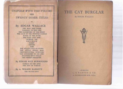 The Cat Burglar -by Edgar Wallace