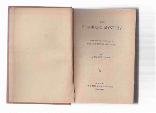 The Beaurand Mystery -by Madame Henry Greville ( Un Mystere )