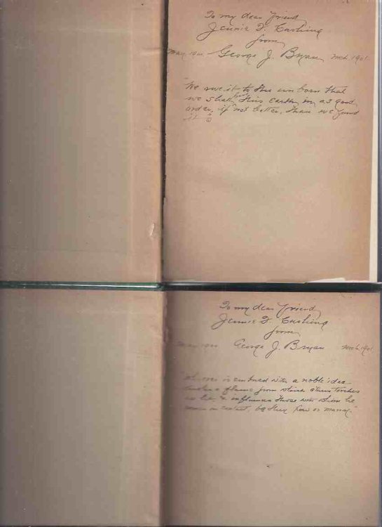 1901, TWO VOLUMES - Tales & Essays, ECONOMIC -by George J Bryan -SIGNED Book 1 & 2