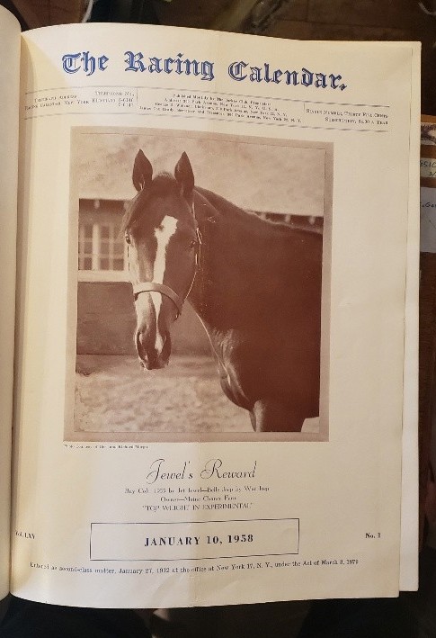 RACING CALENDAR; AMERICAN JOCKEY CLUB; JANUARY, 1933 TO DECEMBER, 1962; 29 VOLUMES (ONE FOR EACH YEAR) ; MISSING 1959