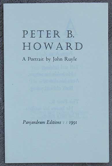 Peter B. Howard. A Portrait by John Ruyle.