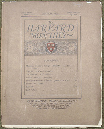 The Harvard Monthly. March, 1899. Volume XXVIII, No. 1.