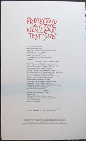 Protesting at the Nuclear Test Site.