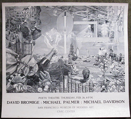 Poster for the Poet's Theatre: Thursday, Feb 26. David Bromige : Michael Palmer : Michael Davidson.