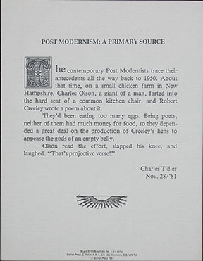 Post Modernism: A Primary Source.