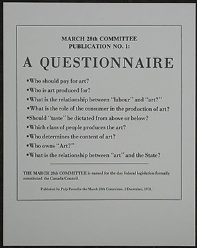 A Questionnaire. Who should pay for art