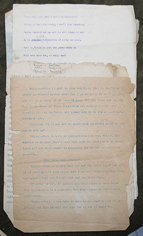 Original typescript of a long poem and a humorous stage play.