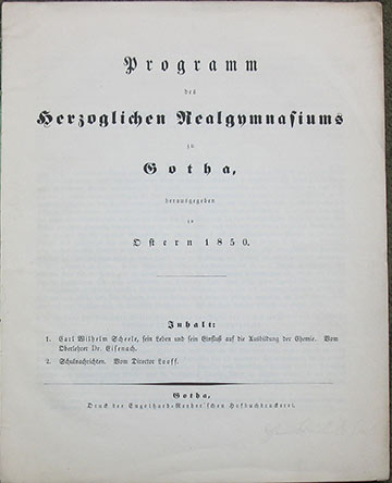 Programm des Herzoglichen Realgymnasiums zu Gotha, herausgegeben zu Ostern 1850.