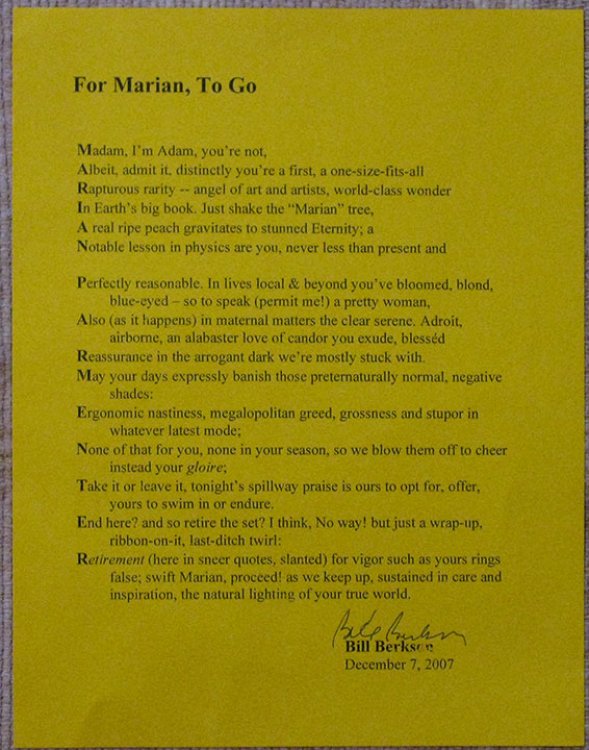 For Marian, To Go.