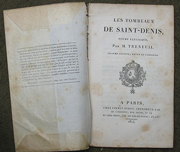 Les Tombeaux de Saint-Denis, Poeme Elegiaque. Sixieme Edition, Revue et Corrigee.
