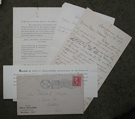 A small group of documents & letters from 1899 relating to French Spoliation: the capture of the Sloop Mary in 1798.