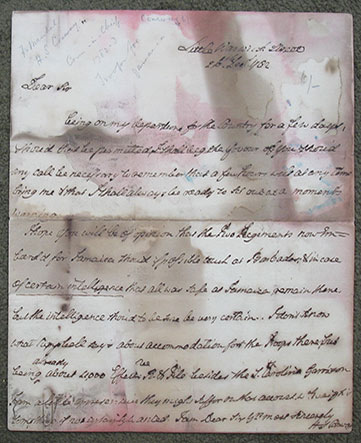 An ALS dated Dec. 1782, relating to the sending of troops to Jamaica.