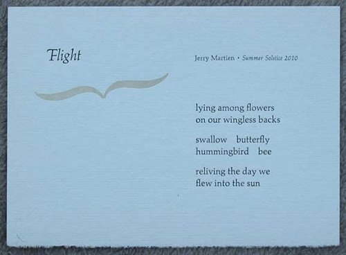Flight. Jerry Martien. Summer Solstice 2010.