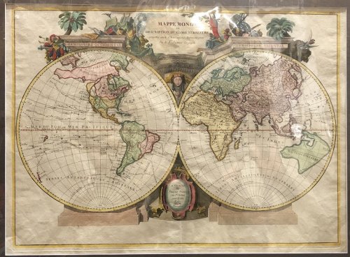 Mappe Monde ou Description Du Globe Terrestre assujettie aux Observations Astronomiques Par le Sr. Janvier Geographe.