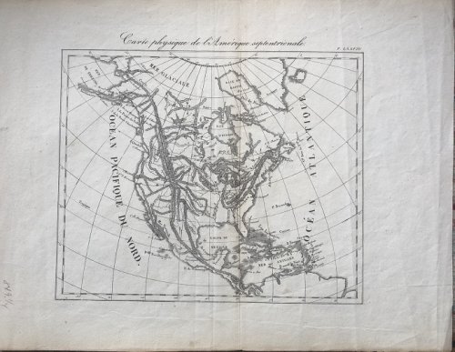 Carte physique de l'Amerique septentrionale.