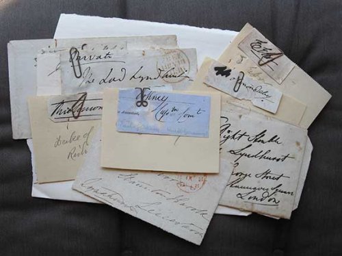 A collection of 19 autographs and signatures of 19th century luminaries, clipped from old letters and documents.