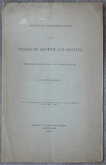 Values in Classification of the Stages of Growth and Decline. With Propositions For a New Nomenclature.