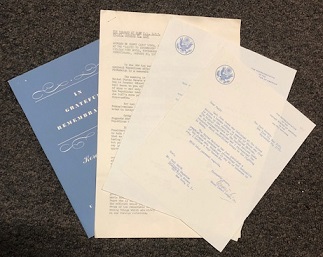 Typed Letter, Signed, with Printed Address and other material.