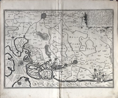 Flanders / Flandres / Flandriae. (Untitled). [From upper right on map: Habes hic Novam et accuratissimam descriptionem tractus illius Flandriae per que Superioribus .].