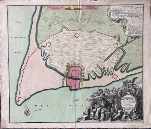 Ichnographia munitissimae Arcis OTZAKOFF, quae Ao 1737, die 3 Iuly auspicus Supremi Campi Mareschalli Comitis de Munnich ab exercitu Russorum vi occupata.