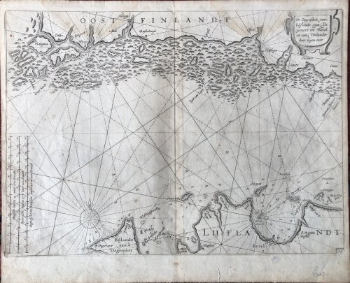 De Zeecusten van Lijflandt van Dageroort tot Revel en van Vinlandt daer tegen over.