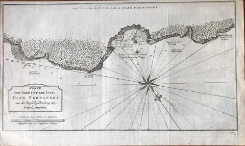 Kuste von Nord Ost der Insel Juan Fernandes aus der Reise beschreibung des Amiral Ansons. [Robinson Crusoe's Island].