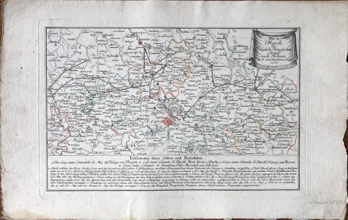 March der Kniglich-Preussischen Armee nach Bhmen in 4. verschiedenen Corps. 1757.