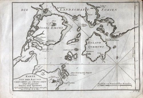 Image for Karte von der Bay von Chin-Chew oder Chang-Chew nebst den Eylanden Emowi und Quemowi. Nach verschiedenen Manuscripten entworfen von N.B. Ing. de la Mar. Karte von der Bay von Chin-Chew oder Chang-Chew nebst den Eylanden Emowi und Quemowi. Nach verschiedenen Manuscripten entworfen von N.B. Ing. de la Mar.