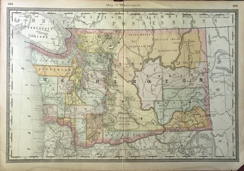 Map Of Washington. [also parts of British Columbia]