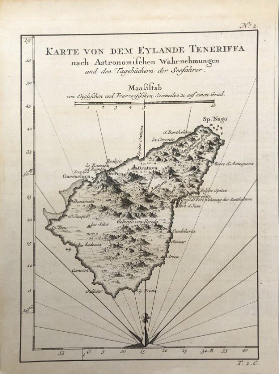Karte von dem Eylande Teneriffa nach Astronomischen Wahrnehmungen