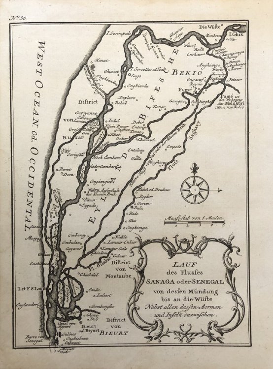 Lauf des Flusses Sanaga oder Senegal von dessen Mundung bis an die Wuste.