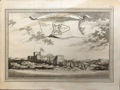 Sudwesterliche Aussicht des Forts von Winnebra oder Wimbra. Entworfen von Smith im Jahre 1727.