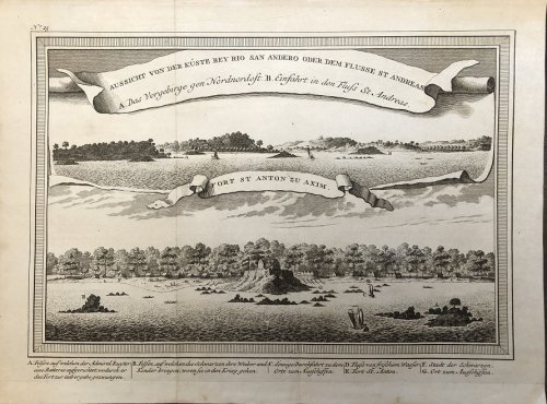 Aussicht von der Kuste Bey Rio San Andero oder dem Flusses St Andreas / Fort St Anton zu Axim.